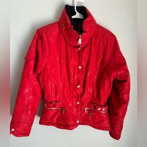 Signature Red Ski Jacket Quilted High Collar